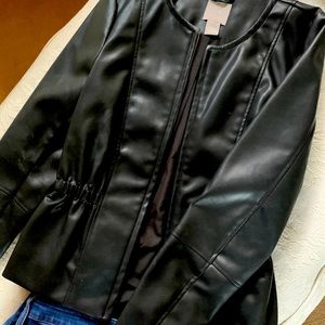 Black leather jacket